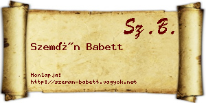 Szemán Babett névjegykártya